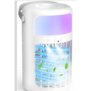 Portable Air Conditioner, 2025 Upgraded 4-IN-1 Ultra-Quiet Design Portable AC Unit with 2 Cool Mist & Speeds1500ml Remote Control Air Conditioner Evaporative for Home,Office,Bedroom, Camping