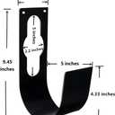 2 Pack Garden Hose Hanger Wall Mount Heavy Duty Hose Holder Hook Use for 150foot Hose (Large, Black)