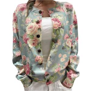 SOLY HUX Women's Floral Print Button Down Cardigan Sweater Lightweight Cozy Fall Outfits Trendy 2025 S
