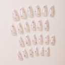 French Tip Press on Nails Long Fake Nails White Tips False Nails Full Cover Gradient Wearable Nails Reusable Glue on Nails Ballet Nails for Women and Girls Daily Wear Nails Decoration 24Pcs