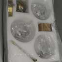 KoKo&Yukina 3-Light Semi Flush Mount Ceiling Light Globe Lights Mid Century Ceiling Light with Clear Glass Globe & Brushed Brass for Bedroom Hallway Entryway Kitchen Living Room (Bulb Incl.) (6 inch)