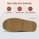 Vilanva Platform Slippers for Women Cozy Fur Lined Slip on Mary Jane Winter Shoes Warm Comfy House Slippers for Indoor Outdoor (8.5, Chestnut)