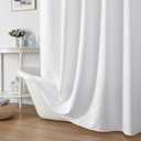OWENIE White Shower Curtain for Bathroom 84 Inches Extra Long, Elegant 3D Embossed Textured Cloth Waffle Shower Curtain, Modern Luxury Hotel Style, Water Repellent, Machine Washable, 72X84, White