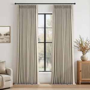 Topfinel Pinch Pleated Curtains Hooks Rings 2 Panel Sets, width 41 in, length 97 in