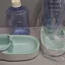 Automatic Dog Cat Feeder and Water Dispenser Gravity Food Feeder and Waterer Set with Pet Food Bowl for Small Medium Dog Puppy Kitten, Large Capacity 1 Gallon x 2 (Green)