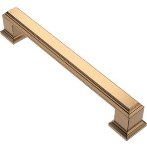 Alzassbg 6 Pack Champagne Bronze Cabinet Pulls, 5 Inch(128mm) Hole Center Cabinet Handles Kitchen Pulls for Cabinets and Drawer AL3071TGP