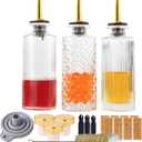 Syrup Dispenser Bottles Set 3 Packs 5 OZ Simple Small Syrup Bottles Set with Upgrade Metal Pour Spout SC057 (3 Pack)