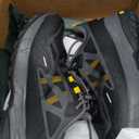 FitVille Men Waterproof Hiking Shoes Extra Wide Walking Shoes Slip-Resistant Trekking Trainers All-Terrain Quick Lace Sneakers for Travel, Camping, Running (11.5 Wide, Black/Grey)