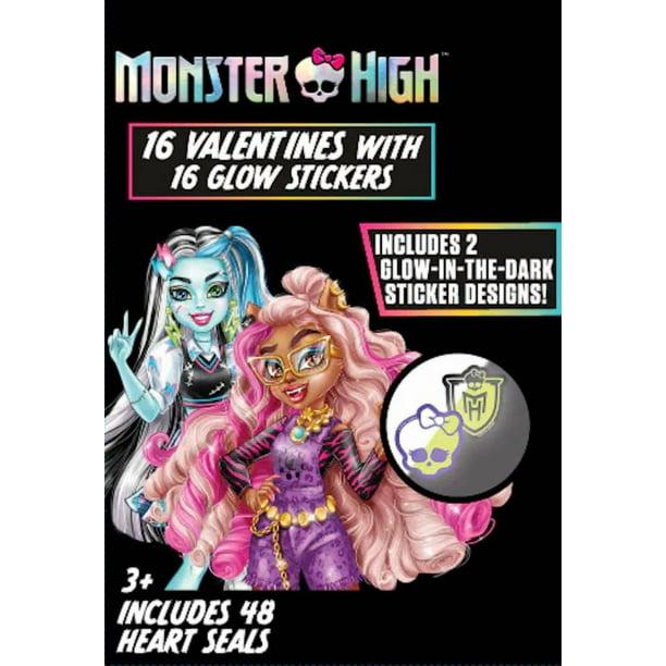 Monster High 16 Valentines Cards with Glow Stickers, Pack of 3