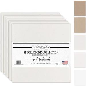 Cardstock Warehouse Speckletone Madero Beach Sand Card Stock Paper 25 Sheets, 12 x 12", 80 lb/215 gsm 100% Recycled, Premium Matte Finish for Cardmaking, Scrapbooking, Crafts & DIY Projects
