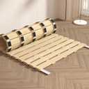 Wood Japanese Floor Bed, Roll-Type Slatted, Breathable Moisture-Proof Beds Plate, Guest Minimalist Tatami Bed Frame, Floor Futon Mattress for Bedroom, Living Room Full (53x75in)