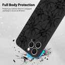 MZELQ for iPhone 13 Pro Case, Silicone Black Floral Flowers Cute Pattern, Magnetic Compatible with MagSafe Sunflowers Camera Protection Phone Case