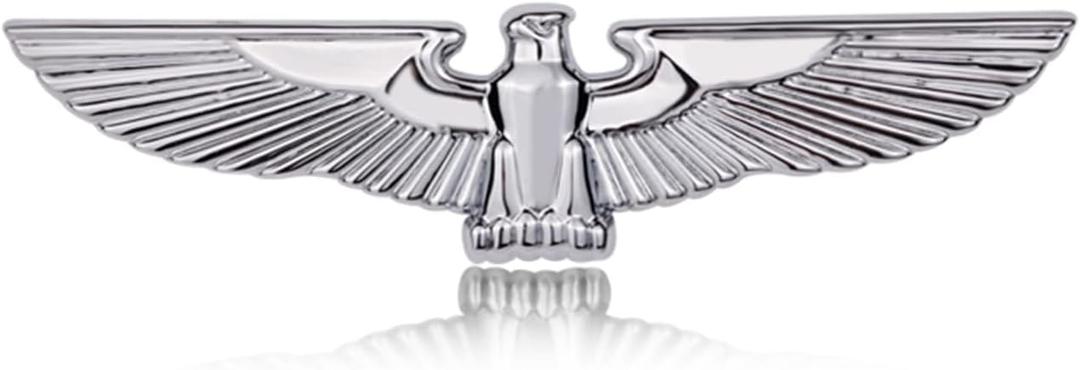 Eagle Auto Emblem, Eagle Wings Metal Sticker, Flying Eagle Zinc Alloy Decal Badge for Car, Truck, Motorcycle (Silver)