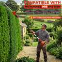 SHOHO Pole Hedge Trimmer Cordless Compatible with Milwaukee M18 Battery | 15.7 ft Max Trimming Height, 19 In Dual Action Steel Blade, Lightweight Long Reach Hedge Trimmer for Garden, Yard Pruning