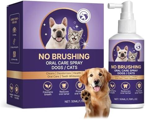 HENGRUNXIN No-Brushing Oral Care Spray for Dogs & Cats,No Brushing Oral Care, Dental Breath Spray for Pets Exp. 04/30/2029