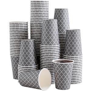 Lamosi Coffee Cups 12 oz 180 Pack, Disposable Paper Coffee Cups, Disposable Cups,12 oz Hot Cup,12oz Paper Insulated Cup for Cold Hot Drinks (No Lids)