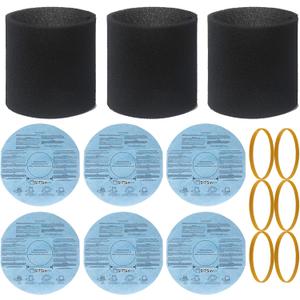 90585 Foam Sleeve & 9010700 Reusable Dry Disc Filter With Retaining Band Compatible With Most Shop-Vac, Vacmaster & Genie Shop Vacuum Cleaner, VF2002 Dry Disc. Part #9010700 and 9013700