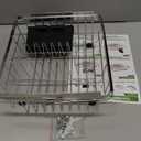 JASIWAY Dish Drying Rack in Sink, Expandable Stainless Steel Dish Drainer for Kitchen Sink, Dish Strainer Rack, Retractable Over Sink Dish Rack with Utensil Holder, 13.4''~16.9''D x 12.2''W, Silver