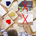2 x Personalized Leather Heart Bookmark with Initial, Cute Letters Custom Corner Book Mark for Reading Women, Student, Book Lovers, Teacher Appreciation Gifts (Red+Brown+Pink+Honeydew Green, J)