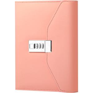 CAGIE Diary with Lock for Women, Full Wrap-around Privacy Journal Gifts for Girls, 120 GMS 224 Pages Thick Lined Notebook with Lock, 5.9 x 7.9 Inch (New Pink)