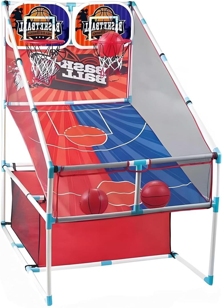 Basketball Arcade Game, Kids Double Basketball Hoop with Balls & Pump, Fun Sports Game for Boys Girls, Gift for Kids Ages 4+