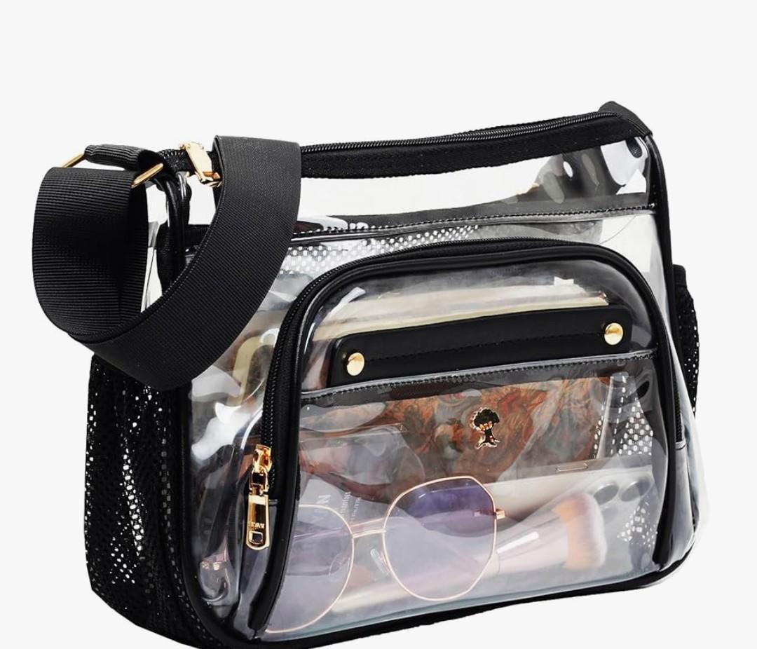 ESVAN Clear Crossbody Bag,Large Shoulder Bag For Stadium Events,Stadium Approved Clear Purses for Women with Adjustable Strap