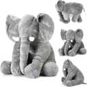 Yulejo Giant Stuffed Elephant Plush Animal Toy Large Soft Stuffed Animal Party Favor Huge Gray Elephant Plush Doll for Kids Girlfriend Home Decor(15.7 Inch)