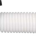 Seachoice Coiled Washdown Hose w/ Sprayer and Brass Fittings, 25 Ft., White