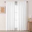 Chyhomenyc White Curtains 84 Inches Long 2 Panels, Light Filtering Textured Window Curtains for Living Room, Elegant Soft Airy Brighten UP Room Farmhouse Bedroom Curtain, Each 42Wx84L, 2PCS