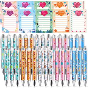 Geyoga 60 Pcs Funny CNA Week Gifts Bulk 2026 Nurse Notepads with Pens Mini Sticky Notes Ballpoint Pens Nurse Appreciation Gifts for Certified Pharmacy Medical Assistant Office Work(Vibrant)