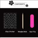 Medium Almond Fake Nails Polka Dots Crocodile Skin Press on Nails 3D Flower Pearl Stick on Nails Full Cover False Nails Daily Party Glue on Nails for Women Decorations 24Pcs