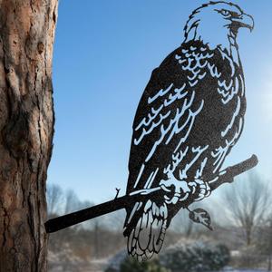 Renovatio Metal Bald Eagle Yard Decor  Majestic Bird Decoration, Metal Bird Decoration, Outdoor Tree Ornaments  Ideal for Dad, Uncle, or Grandfather  A Remarkable Outdoor Yard Decor  Black