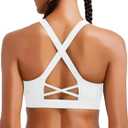 RUNNING GIRL Sports Bra for Women, Molded Cup High Impact Sports Bras for Women with Sewn in Pads (White, XXL)