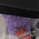 Double Couple Rose Adorable Teddy Artificial Bear - Best Gift for Valentines Day, Mothers Day, Anniversary, Birthdays - Clear Gift Box Included! 10 Inches Tall (Purple)