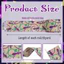 Mardi Gras Ribbons for Crafting, Mardi Gras Wired Edge Ribbon Glitter Natural Burlap Ribbon Bow Fat Tuesday Fleur de Lis Wired Ribbons for Carnival Sewing DIY Crafts Supplies (Style 2: Linen Fleur ribbon)