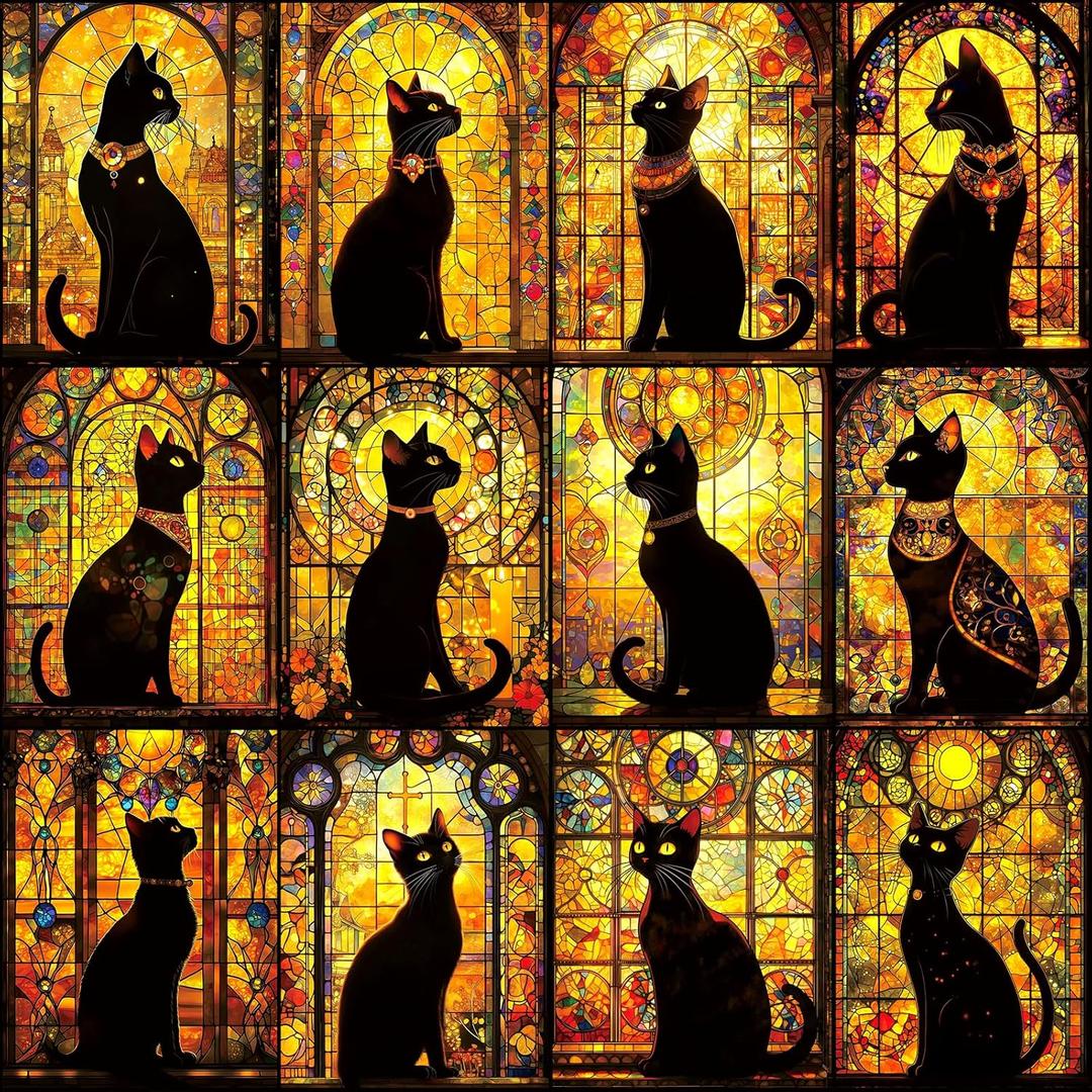Black Cats 500 Piece Puzzles for Adults Clearance, for Halloween Birthday Party Challenge Games Family, 20" X 20" Dust Free Puzzles