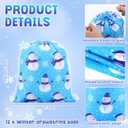 Capoda 86 Pcs Winter Party Favors Birthday Supplies 12 Snowflake Drawstring Bags 12 Silicone Bracelets 12 Keychains 50 Stickers for Christmas Winter Party Supplies Holiday Gifts Goodie Bag Stuffers