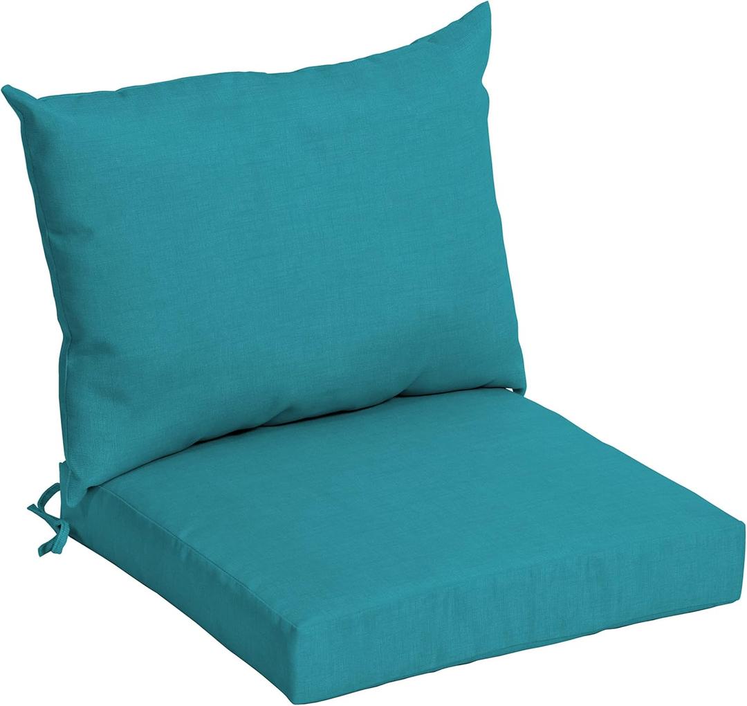 ARDEN Outdoor Dining Chair Cushion, 21 x 21, Rain-Proof, Fade Resistant 21 x 21, Lake Blue Leala (Lake Blue Leala)