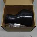 Zookpr 4 Inch Rubber Round to Oval Dryer Vent Adapter with Stainless Steel Worm Drive Clamp Fill All Recessed Dryer Vent,Black,Oval Duct Connector for House