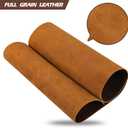 RingSun 12''X24'' Genuine Leather Sheets for Crafts Full Grain Leather Tooling Leather (2mm) Thick Cowhide Leather Pieces Square, Dark Brown