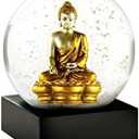 CoolSnowGlobes Gold Buddha Cool Snow Globe