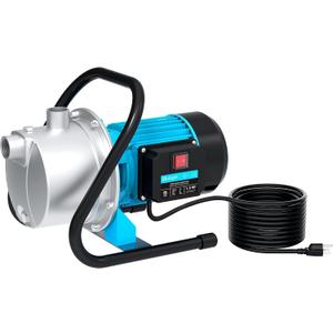1.5HP Water Transfer Pump,1200GPH Shallow Jet Well Pump,Extended 13FT Power Cord Portable Sprinkler Booster Pump,Irrigation Lawn Fountain Pool Draining Self Priming Transfer Pumps