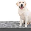 Dog Bed for Crate Washable Plush Dog Bed Kennel Pad Pet Sleeping Mat with Anti-Slip Bottom,47x29 Inch, Grey