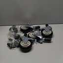 Finnhomy 4 Inch Prep Table Cater Wheels Set of 4 Heavy Duty Expanding Stem Casters Fit 7/8", 1", 1-1/2" and 1-5/8" Tube Leg with Brake for Stainless Steel Furniture Legs, Worktable, Kitchen Workbench (Black)