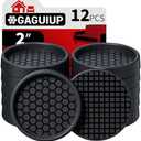 Non Slip Furniture Pads - 2" Anti Skid Caster Cups, 11PCS Round Furniture Coasters for Hardwood Floors, Anti Slide Furniture Cup Bed Couch Floor Protectors,Furniture Stoppers to Prevent Sliding(Black)