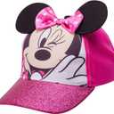 Disney Girls’ Minnie Mouse Glitter Baseball Cap – Minnie Mouse Costume Hat with 3D Ears (4-7Y)