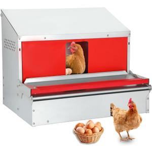 Redants Chicken Nesting Box, Metal Chicken Laying Box with Roll Away Egg Collection, Reversible Wall Mountable Chicken Coop Nesting Boxes for Hens, Ducks, Waterproof, 24"19.5"20", Up to 20+ Hens