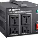 1000 Watt Voltage Transformer-110-120 to 220-240 Volts- Circuit Breaker Protection Universal Dual Output Step Up & Step Down Power Transformer 110V to 220V/220V to 110V