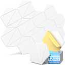 12 Pack Acoustic Panels with Self-Adhesive 12"X10"X0.4" Sound Proof Foam Panels for Walls, High Density Soundproof Wall Panels, Z-Line Hexagon Sound Dampening Panels for Home Studio Decor Office-White