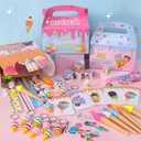 134 Ice Cream Party Favors Two Sweet Birthday Party Supplies Notebook Pen Box Ring Sticker Toy Gift Goodie Bag Stuffer Kid Girl Candyland Decorations Donut Ice Cream Party Supplies